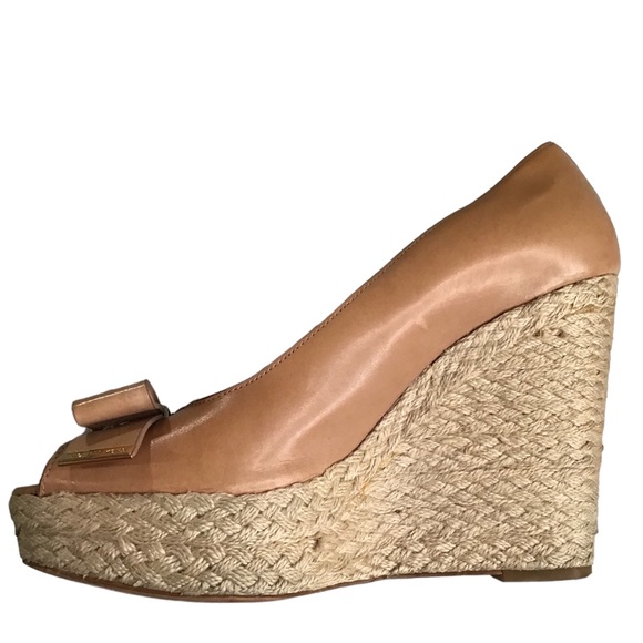 Michael Kors Leather “Meg Wedges” Espadrilles with Cute Leather Bows - Size 11 - Picture 5 of 11